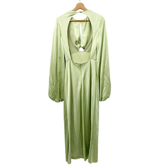 Significant Other Green Satin Demi Backless Gown - Picture 5 of 5